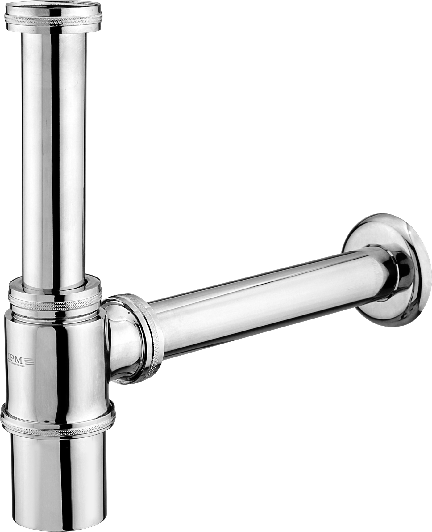 Bottle Trap With 12" Pipe in Chrome finish