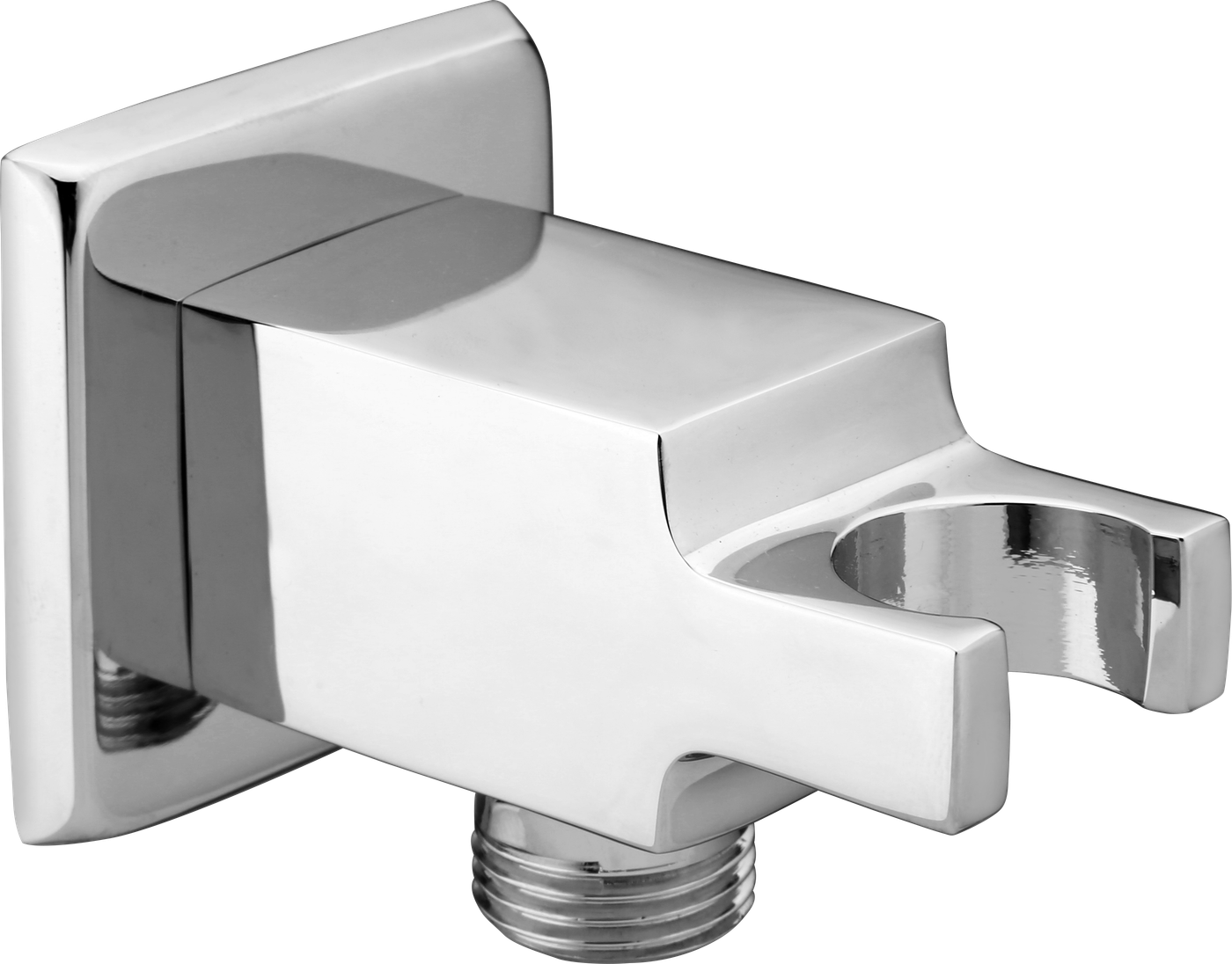 Wall Outlet With Hook Square in Chrome finish
