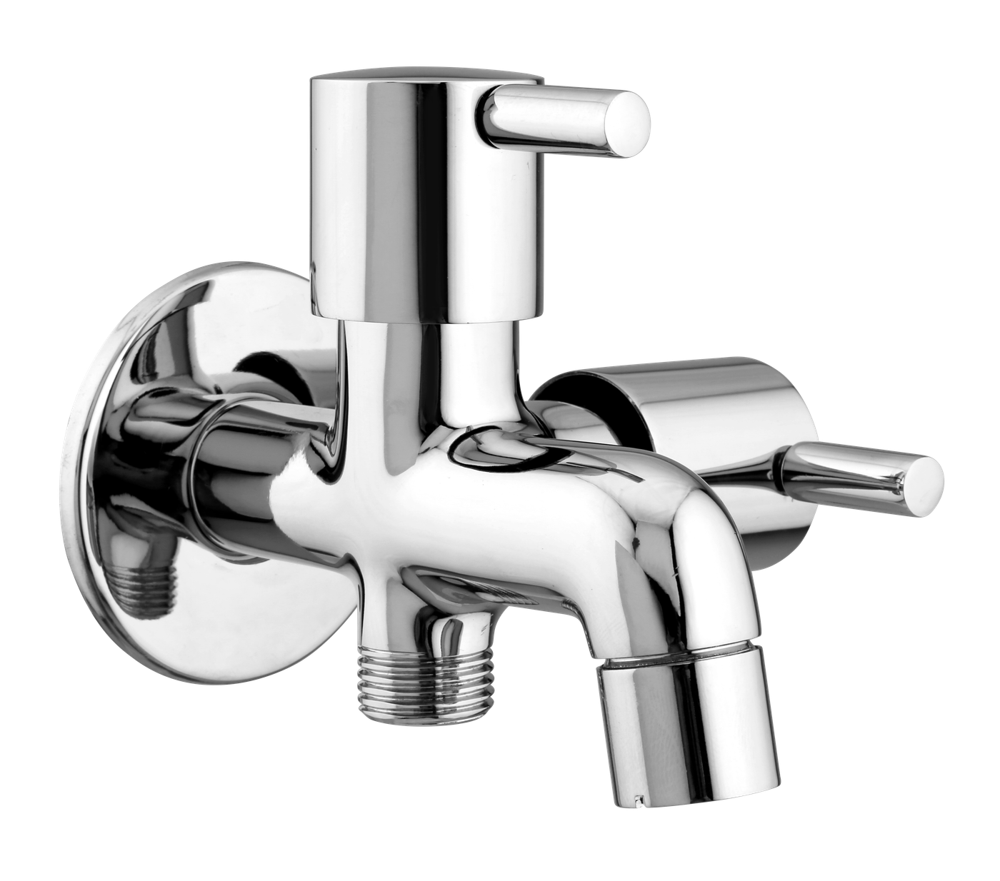 2 Way Bib Cock With Flange in Chrome finish