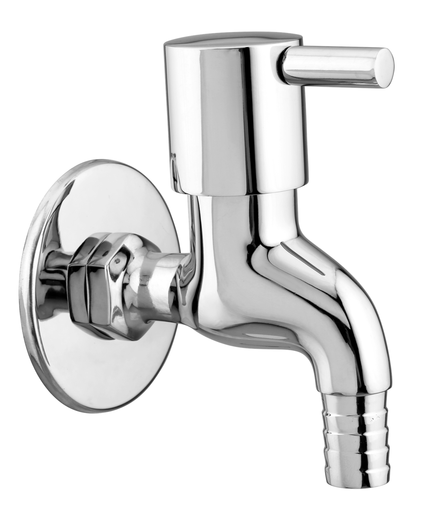 Nozzle Bib Cock With Flange in Chrome finish