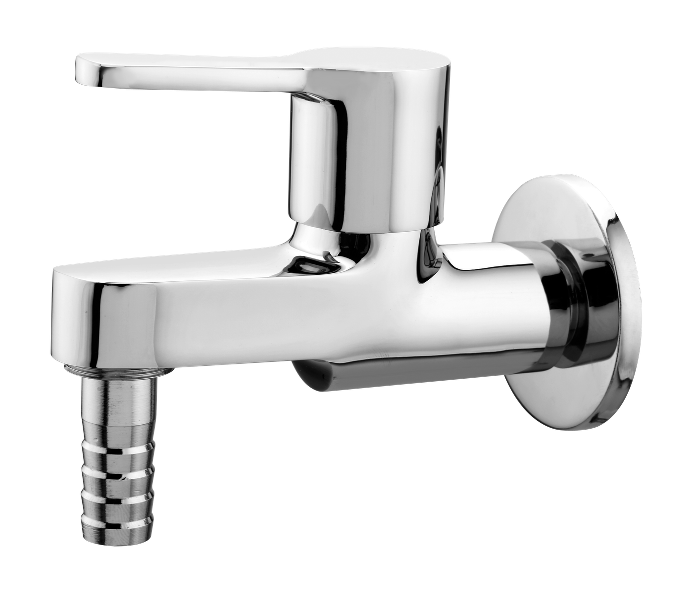 Nozzle Bib Cock With Flange in Chrome finish