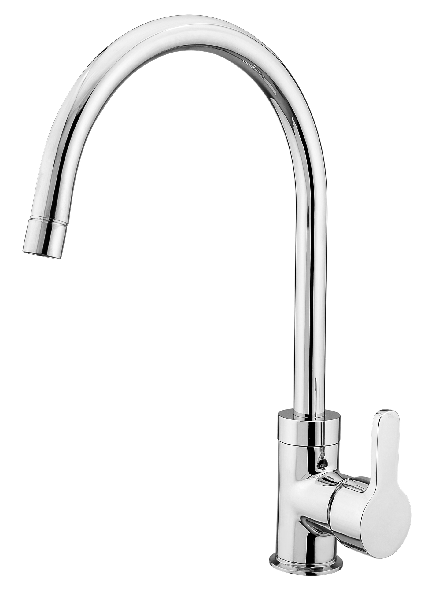Single Lever Sink Mixer Table Mounted Round Spout in Chrome finish