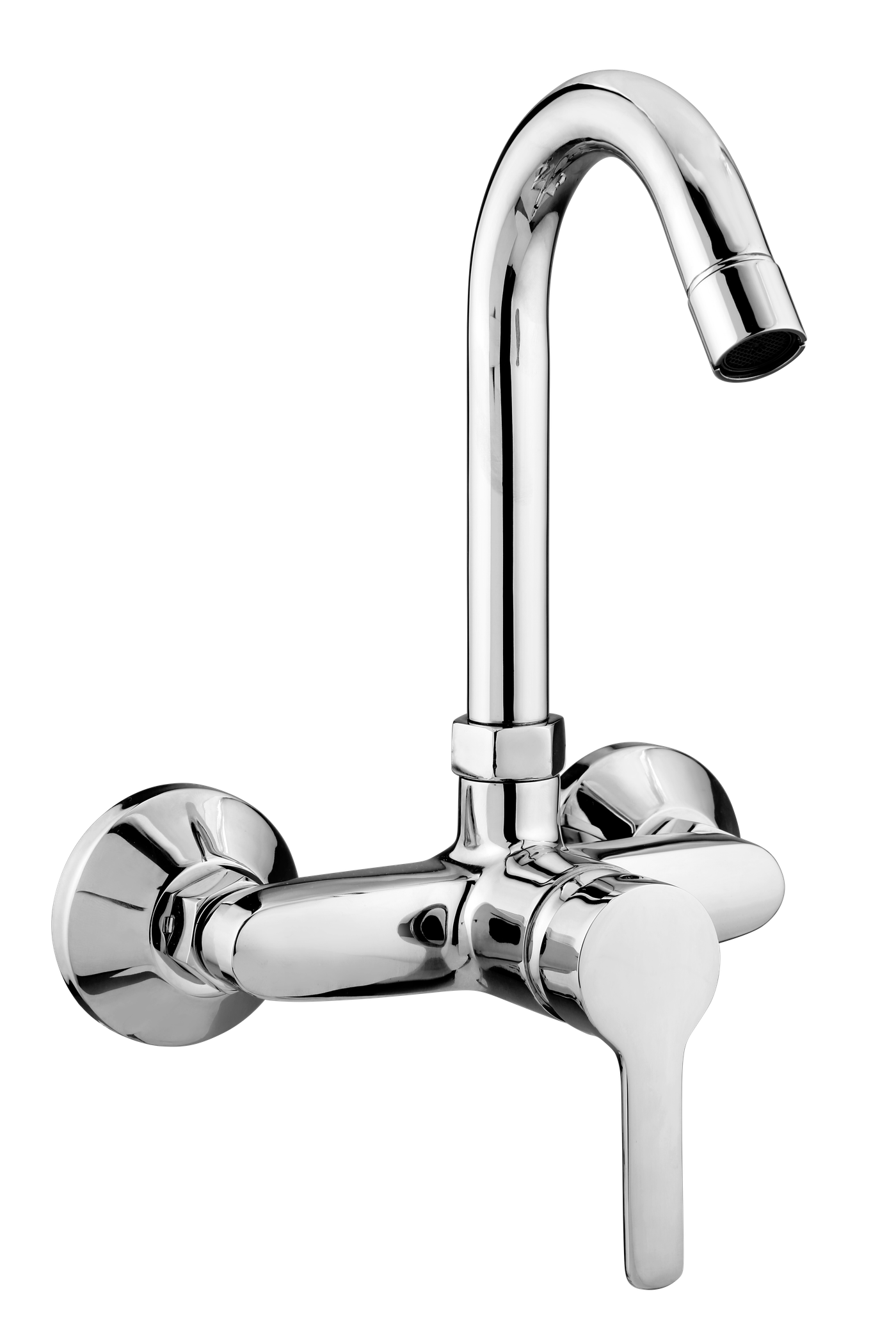 Single Lever Sink Mixer Wall Mounted Regular Spout in Chrome finish