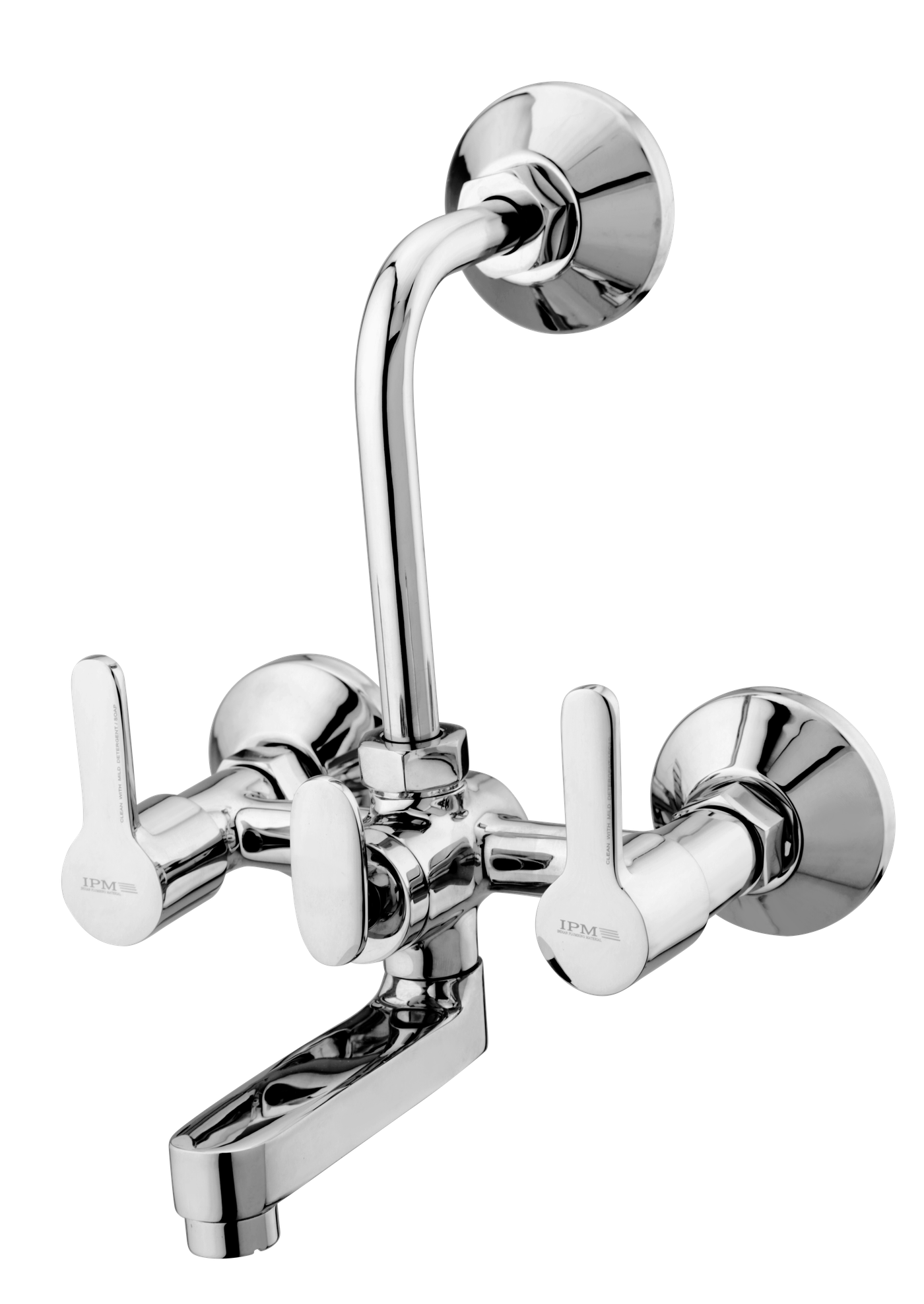 Wall Mixer With Bend in Chrome finish