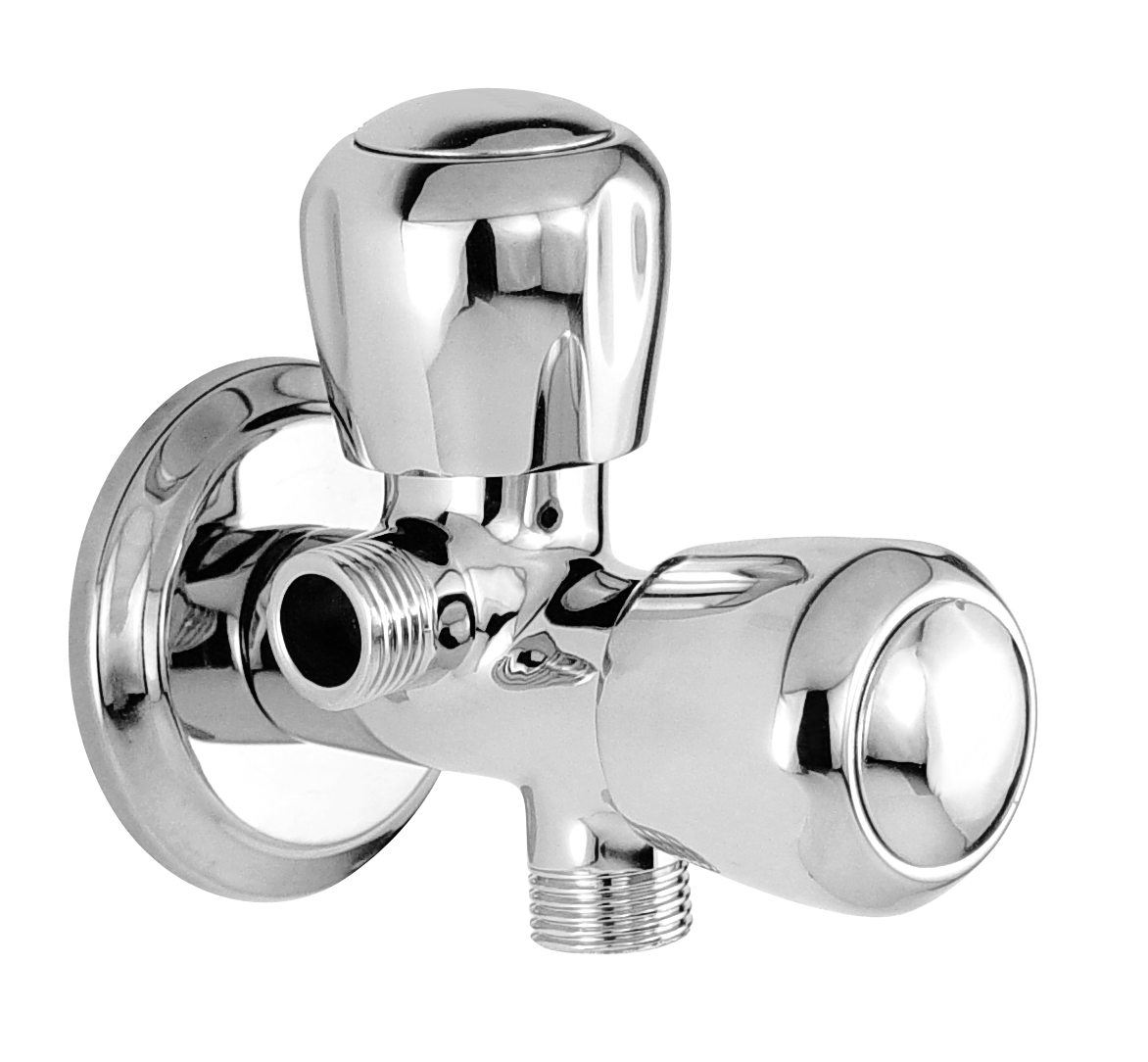 2 Way Angle Valve With Flange in Chrome finish