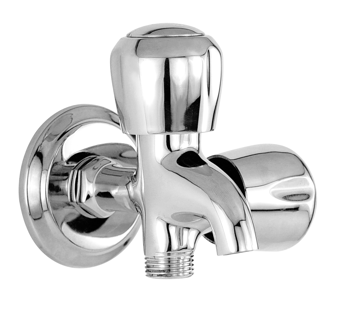 2 Way Bib Cock With Flange in Chrome finish