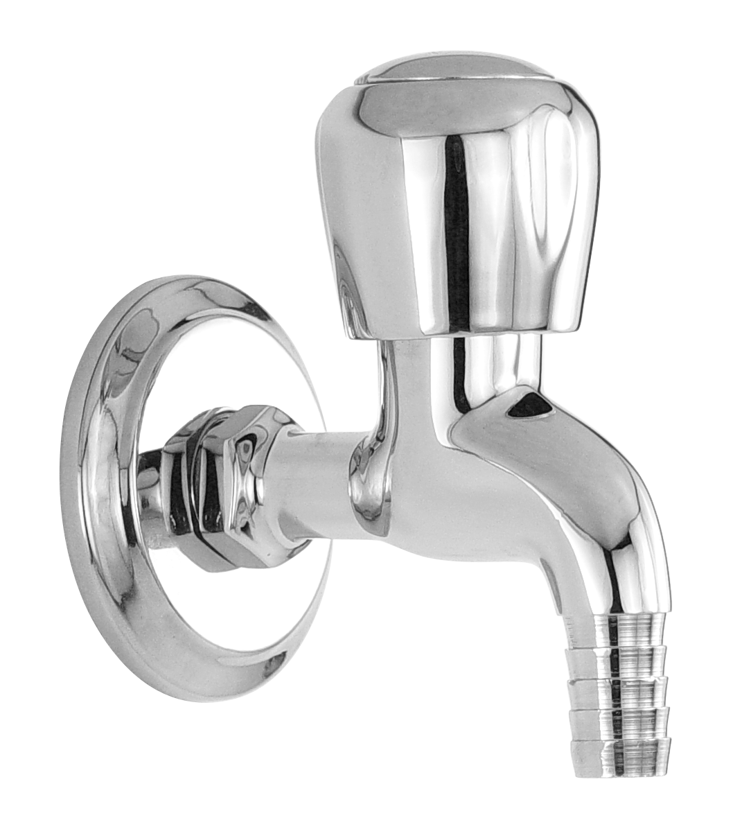 Nozzle Bib Cock With Flange in Chrome finish