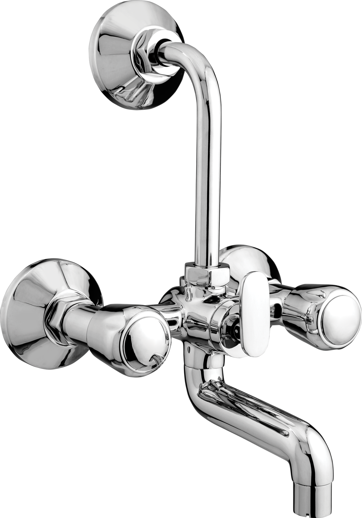 Wall Mixer With Bend in Chrome finish