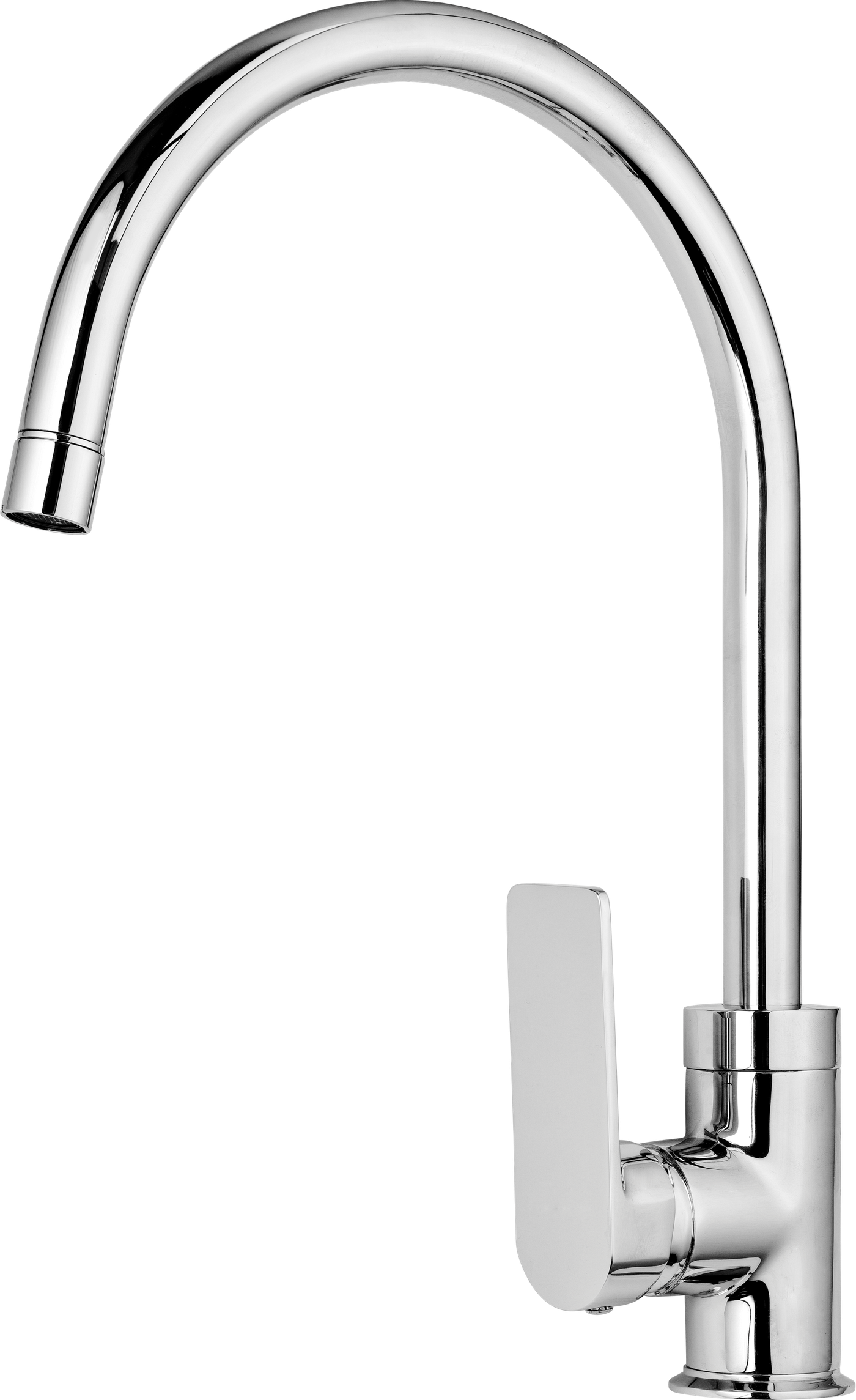 Single Lever Sink Mixer Table Mounted Round Spout in Chrome finish