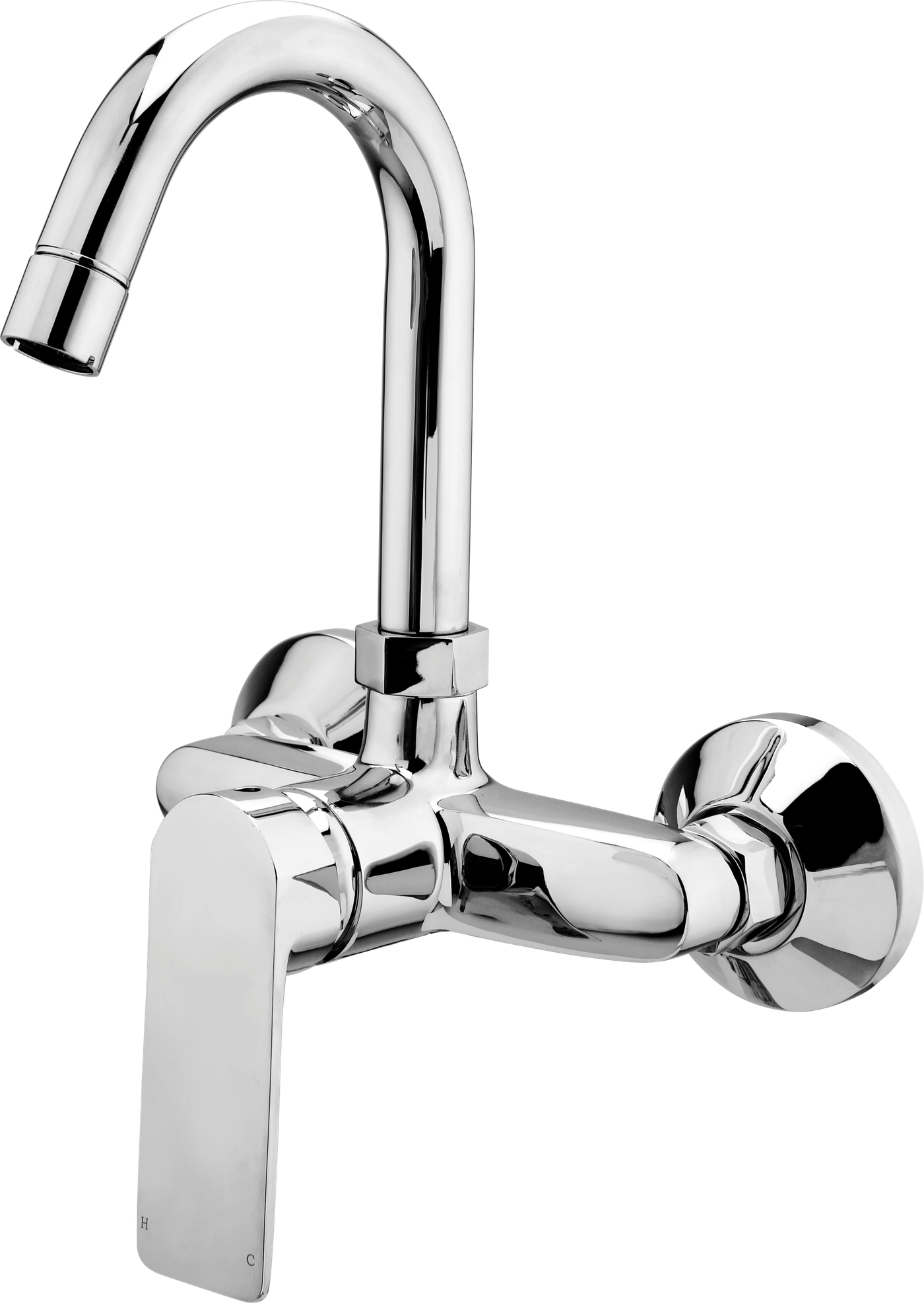 Single Lever Sink Mixer Wall Mounted Regular Spout in Chrome finish