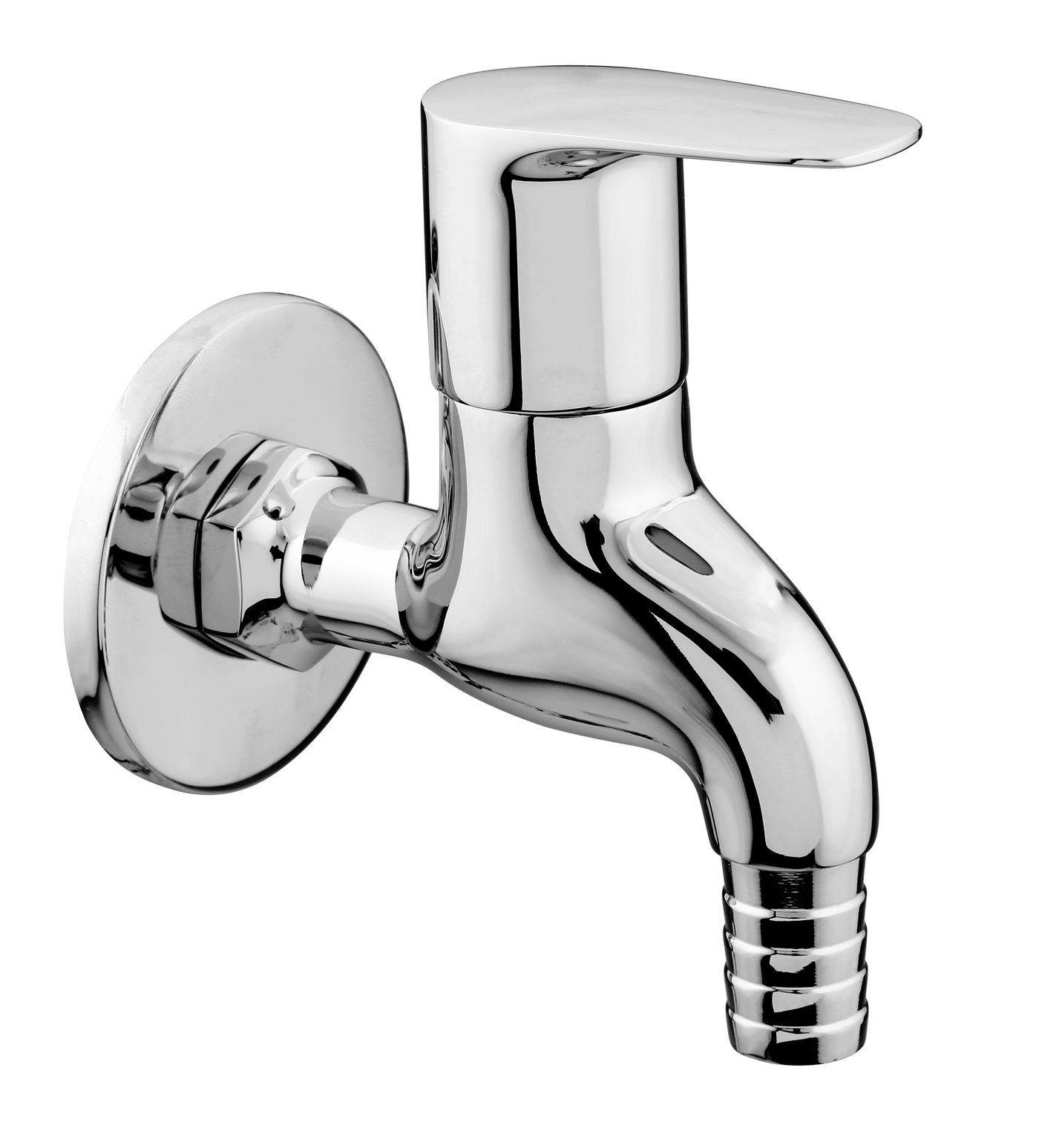 Nozzle Bib Cock With Flange in Chrome finish