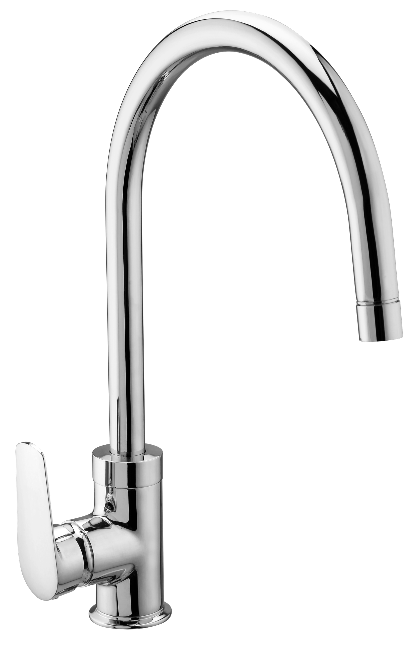 Single Lever Sink Mixer Table Mounted Round Spout in Chrome finish