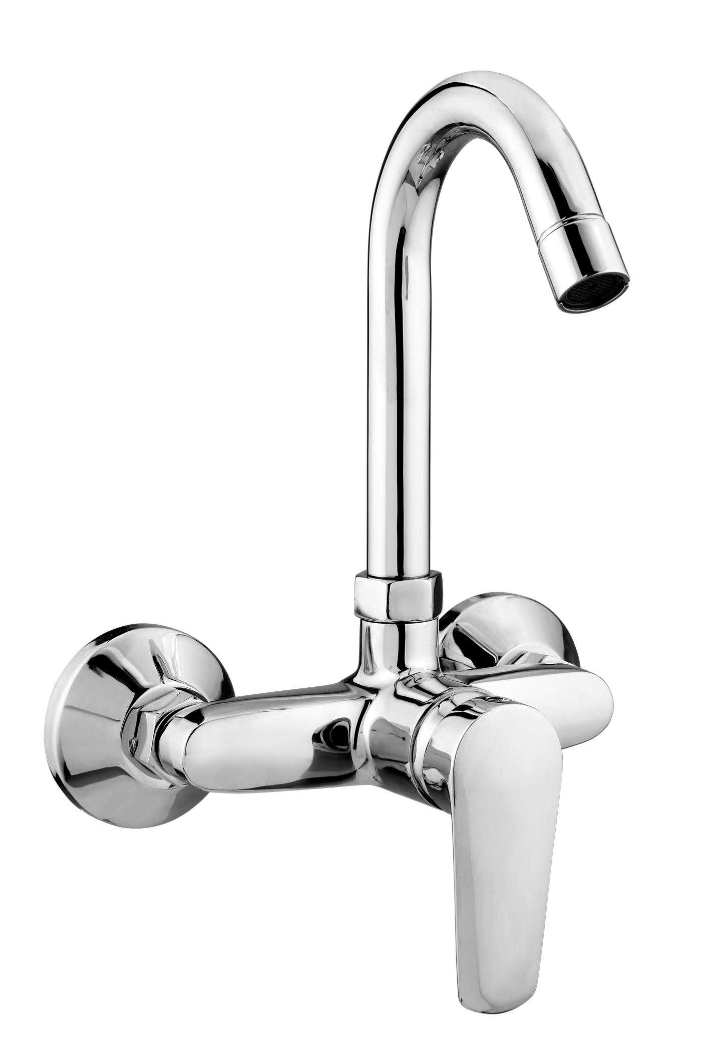 Single Lever Sink Mixer Wall Mounted Regular Spout in Chrome finish
