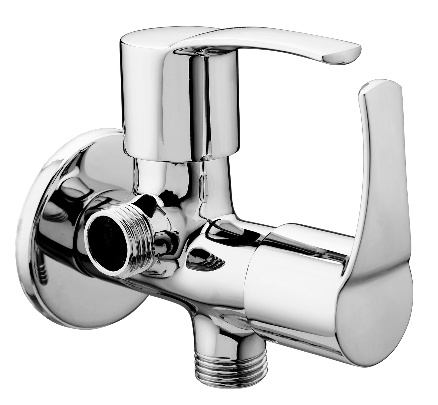 2 Way Angle Valve With Flange Pheonix in Chrome finish