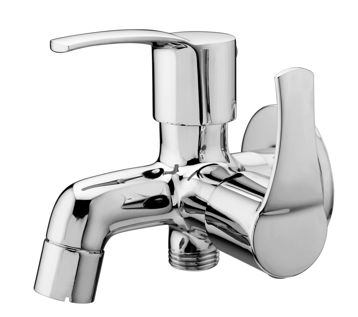 2 Way Bib Cock With Flange Pheonix in Chrome finish