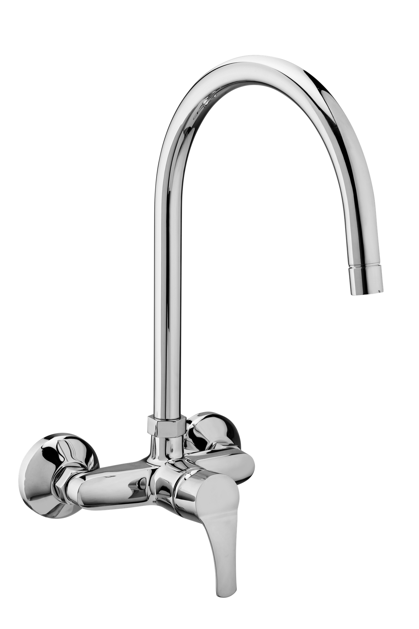 Single Lever Sink Mixer Wall Mounted Round Spout Pheonix in Chrome finish