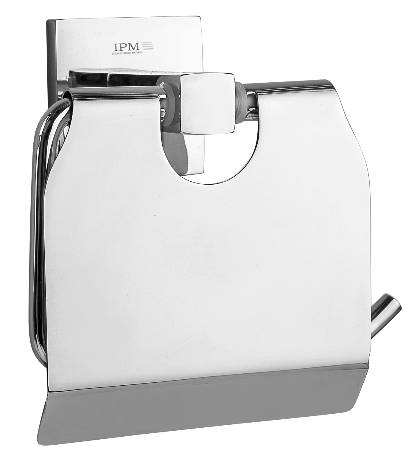 Paper Holder With Flap Square in Chrome finish